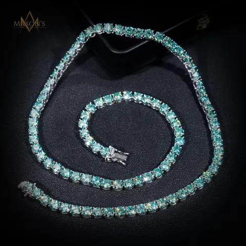 Empress’ Tennis Link Chain · Azure — detail 4