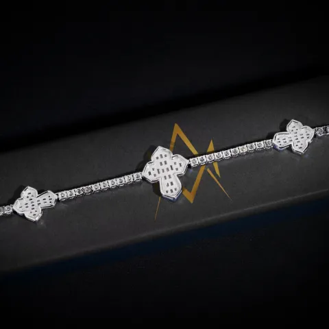 Triune Tennis Link Chain — detail 1