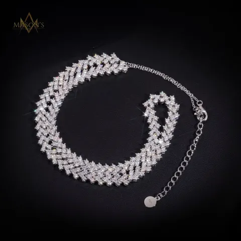 Chevron Tennis Link Bracelet