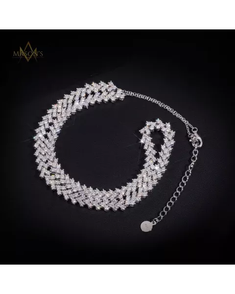 Chevron Tennis Link Bracelet