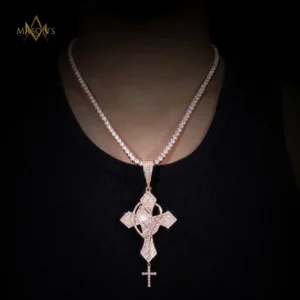 Accretion Cross Pendant - Rose Gold