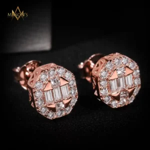 Axiom Stud Earrings - Rose Gold