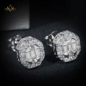 Axiom Stud Earrings - White Gold