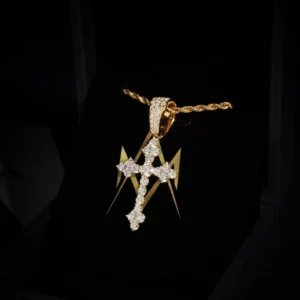 Chevron Cross Pendant - Gold