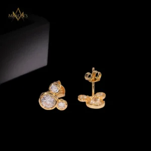 Chevron Stud Earrings - Gold
