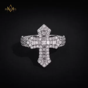 Devout's Cross Ring - White Gold, 6