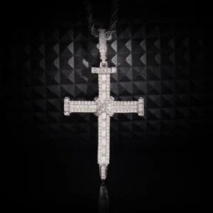 Sanctum Cross Pendant - White Gold
