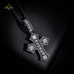 Verity Cross Pendant - Black Gold