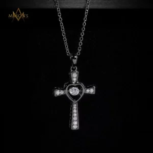 Votive Cross Pendant - Black Gold